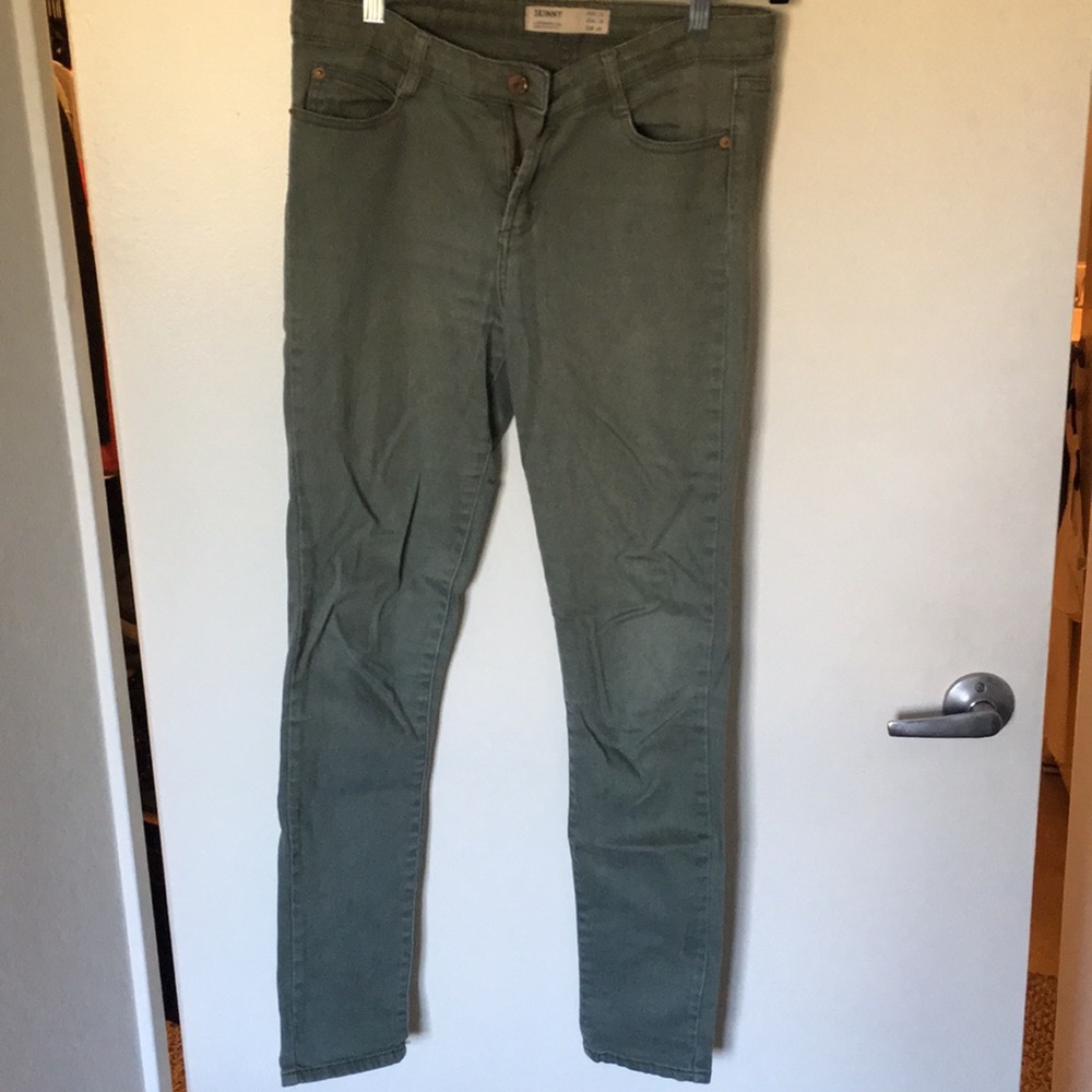 Olive skinny jeans